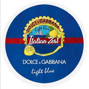 NEW Dolce and Gabbana Round Fringe Beach Towel